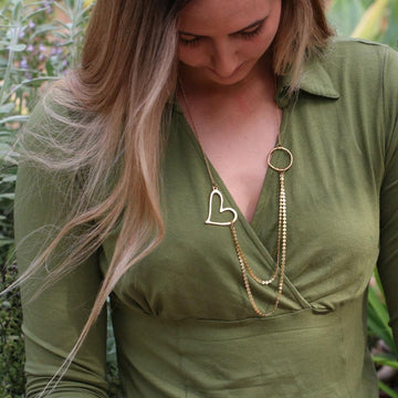Gold Necklace for Women,Long Statement Necklace,Layered Necklace,Heart Necklace,Women Necklace,Layered Gold Necklace,Christmas Gift